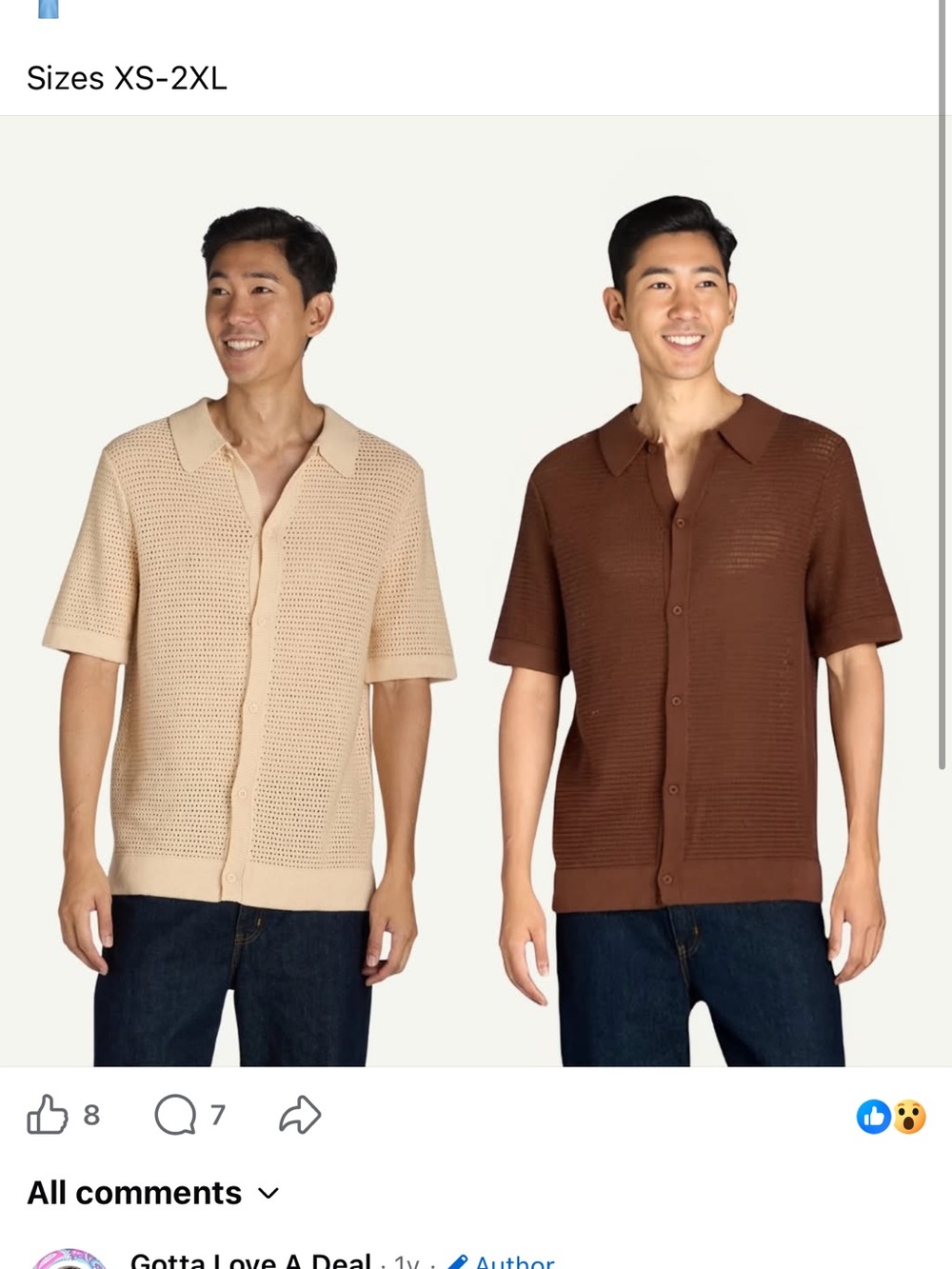 Tribekka 44 Men's Brown Short-Sleeve Knit Cardigan Size XL NWT